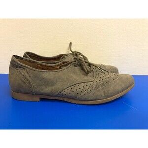 Xhilaration Women taupe  Lace-Up fabric upper Flat wing tip Shoes Size US 10